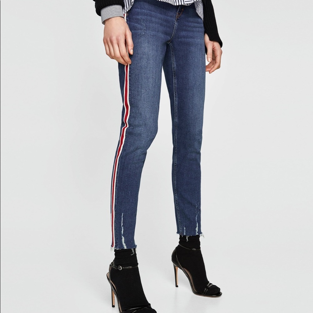 Zara Side-Stripe Skinny Jeans size 24